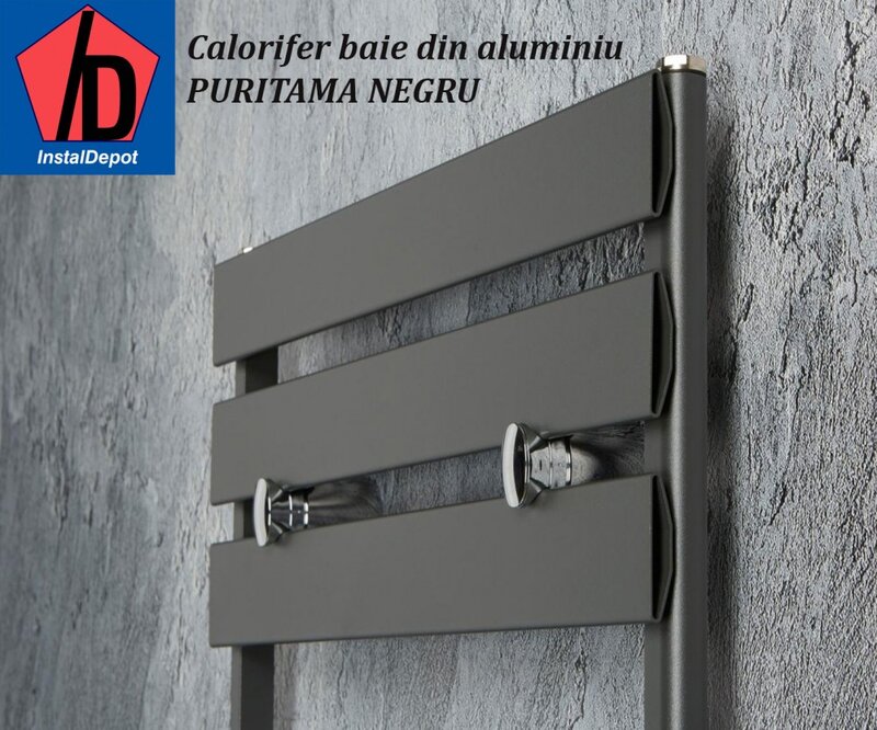 Calorifer de baie aluminiu Puritama 476x 780 negru RAL 9005